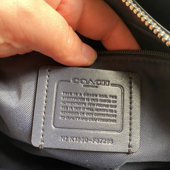 NWT Coach Swagger Satchel 27 Navy Silver - Picture 4 of 5